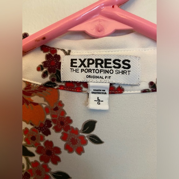 Express Portofino floral work top - button up blouse - size large - size L - Picture 2 of 3